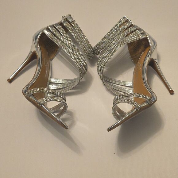 BRAND NEW JESSICA SIMPSON RHINESTONE  ELEGANT STRAPPY HEELS SANDALS R3 - Picture 13 of 16